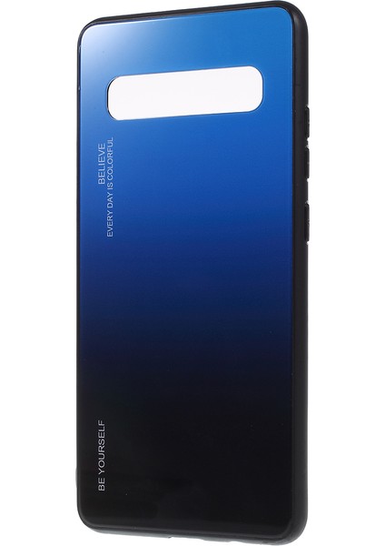 Gradyan Renk Cam+Tpu Telefon Kapağı Samsung Galaxy S10 5g Için Muhafaza - Mavi/siyah (Yurt Dışından) fiyatları