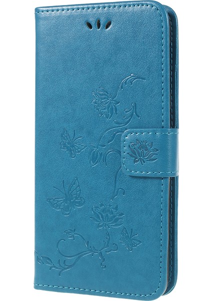 Baskı Kelebek Çiçekleri Manyetik Cüzdan Samsung Galaxy A6 - Mavi Için Stand Cep Telefonu Kabuğu - (Yurt Dışından) fiyatları