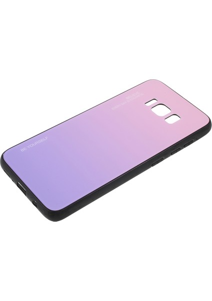 Samsung Galaxy S8 G950 Için Gradyan Renkli Cam+Pc+Tpu Telefon Kılıfı - Pembe/mor (Yurt Dışından) fiyatları