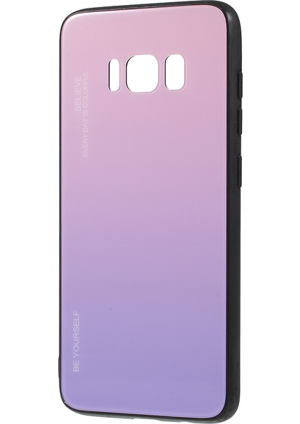 Samsung Galaxy S8 G950 Için Gradyan Renkli Cam+Pc+Tpu Telefon Kılıfı - Pembe/mor (Yurt Dışından) modelleri
