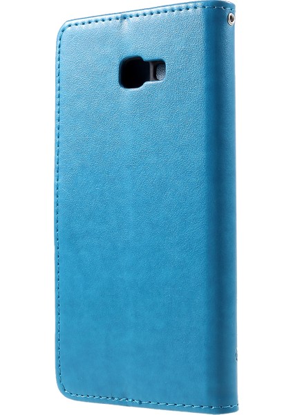 Baskı Kelebek Çiçek Cüzdan Stand Samsung Galaxy J4+ - Mavi Için Deri Koruyucu Kılıf (Yurt Dışından) fiyatları