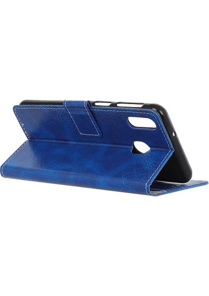 Samsung Galaxy A40 Için Crazy Horse Deri Cüzdan Kılıfı - Mavi (Yurt Dışından) fiyatları