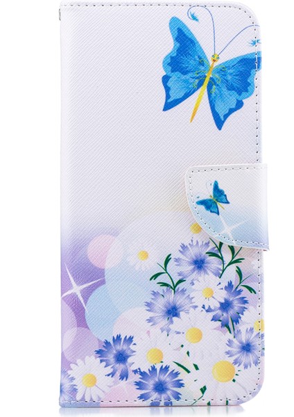 Desen Baskı Pu Deri Cep Telefonu Samsung Galaxy Için Kart Tutucu ile Kapak J4+/j4 Prime - Mavi (Yurt Dışından) fiyatları