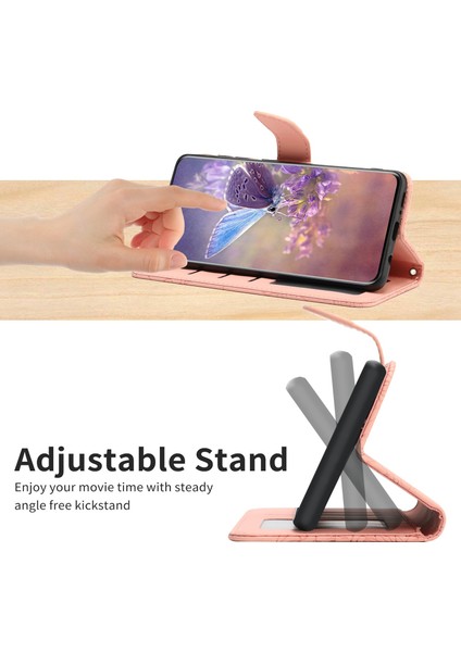 Samsung Galaxy S20 Ultra Pu Deri Kelebek Çiçek Deseni Baskılı Cüzdan Kılıfı Stand Iç Tpu Cilt Touch Duygu Kapağı Strap-Pink ile (Yurt Dışından)