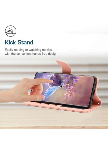 Samsung Galaxy S20 Ultra Pu Deri Kelebek Çiçek Deseni Baskılı Cüzdan Kılıfı Stand Iç Tpu Cilt Touch Duygu Kapağı Strap-Pink ile (Yurt Dışından)