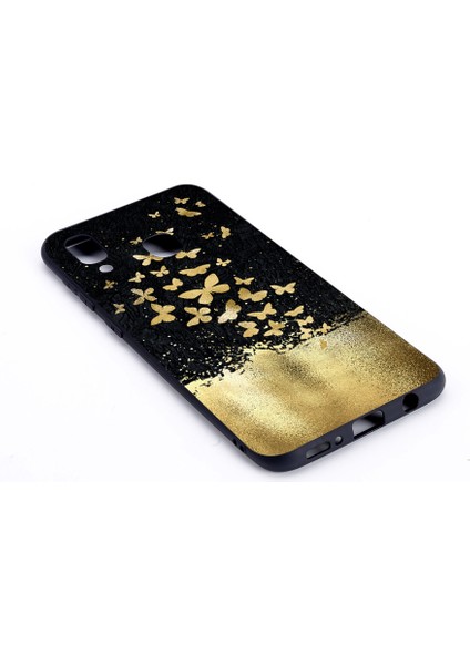 Samsung Galaxy A40 Için Desen Baskı ve Kabartma Flexi Mat Tpu Telefon Kapağı - Altın (Yurt Dışından) fiyatları
