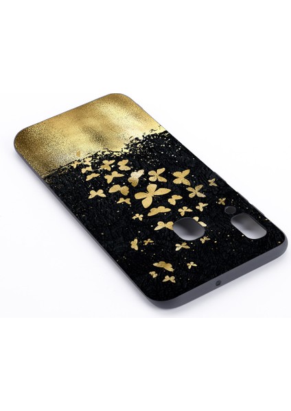 Samsung Galaxy A40 Için Desen Baskı ve Kabartma Flexi Mat Tpu Telefon Kapağı - Altın (Yurt Dışından) modelleri
