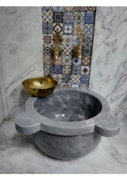 Grı Mermer Duz Kurna modelleri