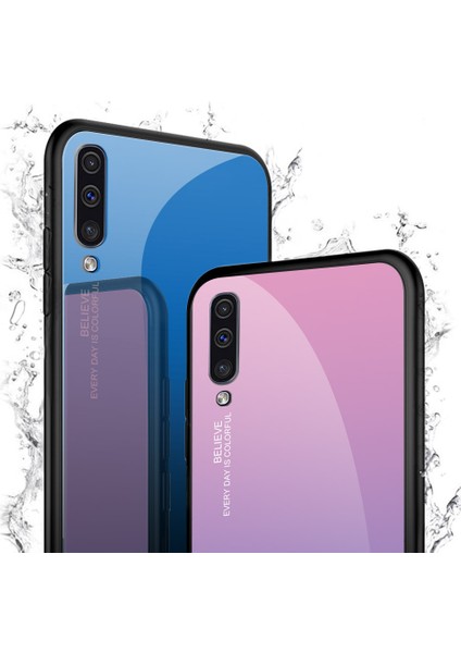 Samsung Galaxy A50/A50S/A30'LAR Için Gradyan Renk Cam+Tpu+Pc Telefon Kılıf Aksesuarı - Gül/mavi (Yurt Dışından) fırsatları