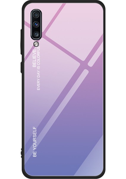 Samsung Galaxy A70 - Pembe/mor Için Gradyan Renk Cam+Tpu Hibrit Kılıf (Yurt Dışından) fiyatları