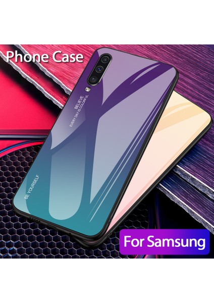 Samsung Galaxy A50/A50S/A30'LAR Için Gradyan Renkli Cam+Tpu+Pc Telefon Kılıf Aksesuarı - Mor/canan (Yurt Dışından) fırsatları