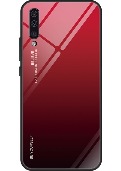 Samsung Galaxy A50/A50S/A30'LAR Için Gradyan Renk Cam+Tpu+Pc Telefon Kılıf Aksesuarı - Kırmızı (Yurt Dışından) fiyatları