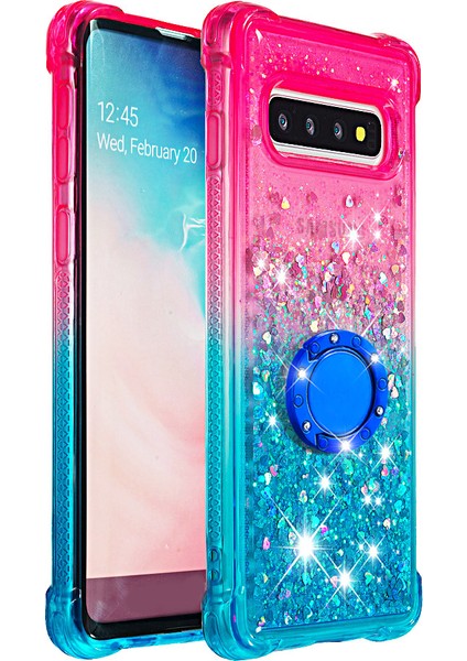 Samsung Galaxy S10 Için Ring Kickstand Moda Gradyan ve Dayanıklı Tpu Telefon Kılıfı Kabuğu - Pembe/mavi (Yurt Dışından) fiyatları