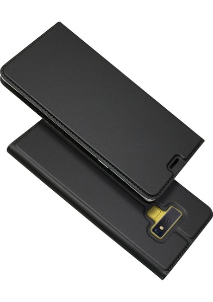 Samsung Galaxy Note 9 - Siyah Için Kart Yuvası ile Otomatik Emilmiş Stand Deri Kılıf (Yurt Dışından)