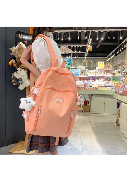 2023 Yeni Okul Çantaları Kadın Ortaokul ve Lise Üniversite Öğrencileri Için Şeker Renk Erkekler Için Basit Büyük Kapasiteli Seyahat Sırt Çantası (Yurt Dışından) fiyatları