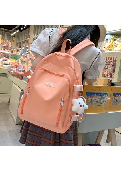 2023 Yeni Okul Çantaları Kadın Ortaokul ve Lise Üniversite Öğrencileri Için Şeker Renk Erkekler Için Basit Büyük Kapasiteli Seyahat Sırt Çantası (Yurt Dışından) modelleri