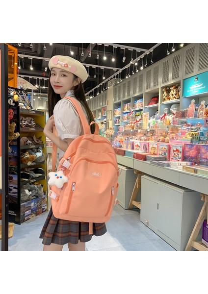 2023 Yeni Okul Çantaları Kadın Ortaokul ve Lise Üniversite Öğrencileri Için Şeker Renk Erkekler Için Basit Büyük Kapasiteli Seyahat Sırt Çantası (Yurt Dışından) fırsatları