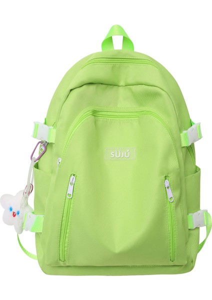 2023 Yeni Okul Çantaları Kadın Ortaokul ve Lise Üniversite Öğrencileri Için Şeker Renk Erkekler Için Basit Büyük Kapasiteli Seyahat Sırt Çantası (Yurt Dışından)