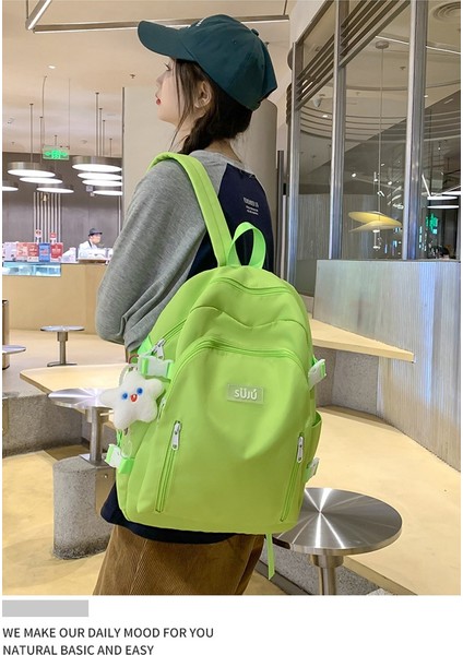 2023 Yeni Okul Çantaları Kadın Ortaokul ve Lise Üniversite Öğrencileri Için Şeker Renk Erkekler Için Basit Büyük Kapasiteli Seyahat Sırt Çantası (Yurt Dışından) modelleri