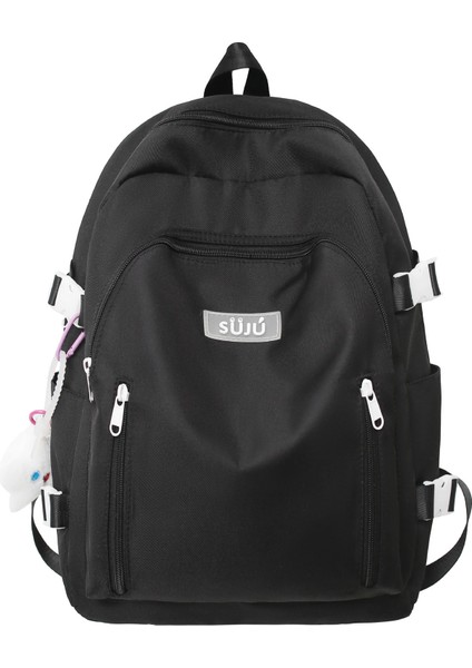 2023 Yeni Okul Çantaları Kadın Ortaokul ve Lise Üniversite Öğrencileri Için Şeker Renk Erkekler Için Basit Büyük Kapasiteli Seyahat Sırt Çantası (Yurt Dışından)