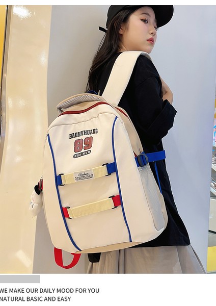 2023 Yeni Moda Orta ve Lise Öğrenci Sırt Çantası Trendy ve Basit Büyük Kapasiteli Okul Çantası Çok Fonksiyonlu Sırt Çantası (Yurt Dışından) fiyatları