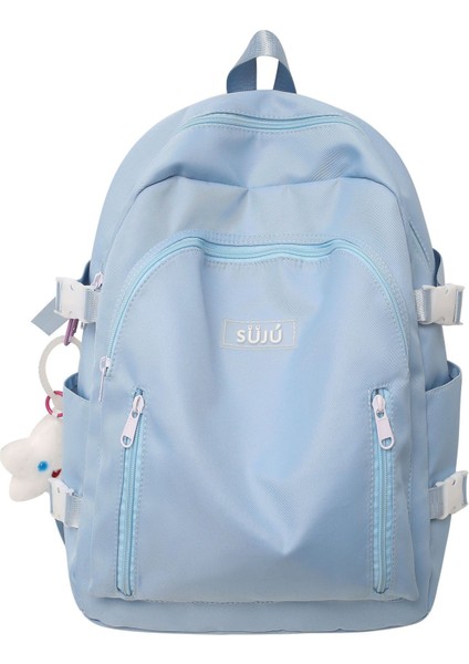 2023 Yeni Okul Çantaları Kadın Ortaokul ve Lise Üniversite Öğrencileri Için Şeker Renk Erkekler Için Basit Büyük Kapasiteli Seyahat Sırt Çantası (Yurt Dışından)