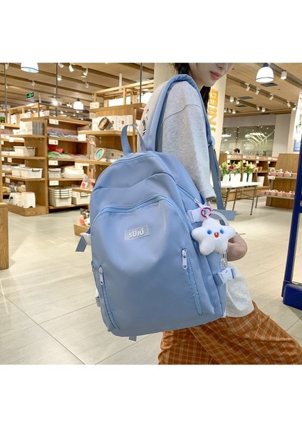 2023 Yeni Okul Çantaları Kadın Ortaokul ve Lise Üniversite Öğrencileri Için Şeker Renk Erkekler Için Basit Büyük Kapasiteli Seyahat Sırt Çantası (Yurt Dışından) fırsatları