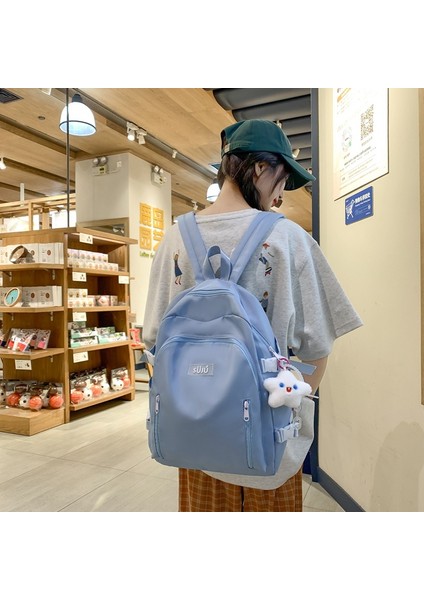 2023 Yeni Okul Çantaları Kadın Ortaokul ve Lise Üniversite Öğrencileri Için Şeker Renk Erkekler Için Basit Büyük Kapasiteli Seyahat Sırt Çantası (Yurt Dışından) indirimleri