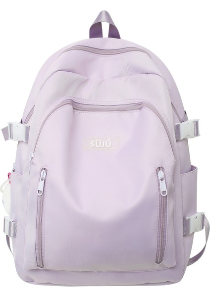 2023 Yeni Okul Çantaları Kadın Ortaokul ve Lise Üniversite Öğrencileri Için Şeker Renk Erkekler Için Basit Büyük Kapasiteli Seyahat Sırt Çantası (Yurt Dışından)