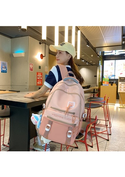 Sırt Çantası Kadın 2023 Yeni Trendy Seyahat Oxford Kumaş Sırt Çantası Kadın Çok Yönlü Moda Tuval Büyük Kapasiteli Okul Çantası (Yurt Dışından) modelleri