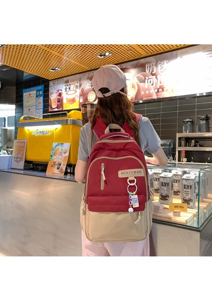 2023 Yeni Trendy Sırt Çantası Kadın Okul Çantası Ortaokul Öğrencisi Moda Büyük Kapasiteli Rahat Basit Sırt Çantası (Yurt Dışından) fiyatları