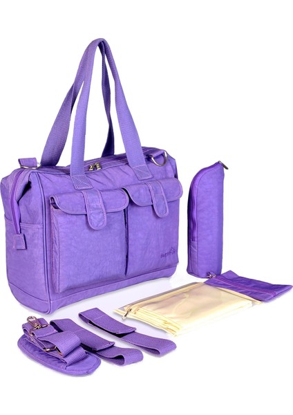 Çok Fonksiyonlu Tek Omuz Anne Çantası Büyük Kapasiteli Yıkanmış Naylon Anne ve Bebek Gezisi Anne Çantası (Yurt Dışından)