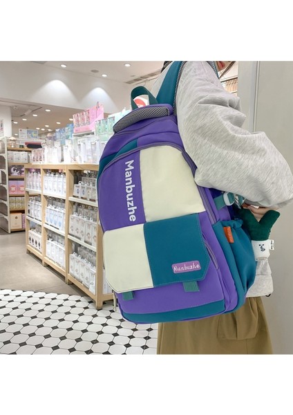 2023 Yeni Dikiş Kontrast Renk Trendy Çok Yönlü Ortaokul, Lise, Kadın ve Üniversite Erkek Sırt Çantası, Basit, Modaya Uygun, Eğlence Seyahati (Yurt Dışından) modelleri