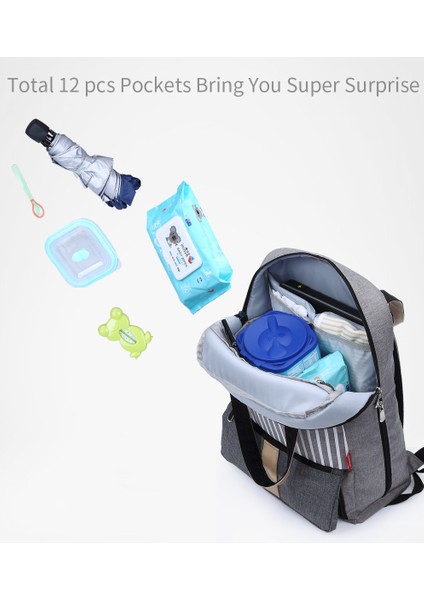 Çok Fonksiyonlu Taşınabilir Sırt Çantası, Büyük Kapasiteli Anne Çantası, Anne ve Bebek Gezisi Sırt Çantası, Anne Çantası, Doğum Çantası (Yurt Dışından) modelleri