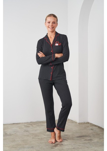 24531 Kadın Düğmeli Puanlı Pijama Takım fiyatları