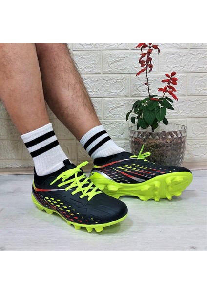 M.p 1359 Siyah-Sarı Termal Likralı Krampon Futbol Ayakkabı modelleri
