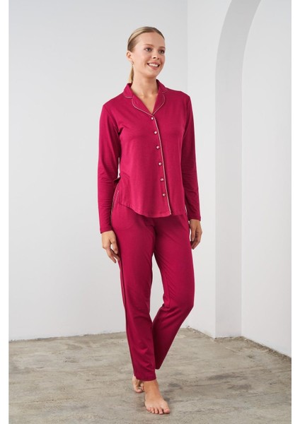 24529 Kadın Düğmeli Pijama Takım fiyatları