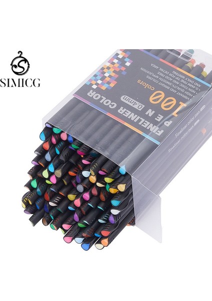 Sımıcg 100'LI Set 0.4 mm Ince Uçlu Yazı ve Çizim Kalemi (Yurt Dışından)