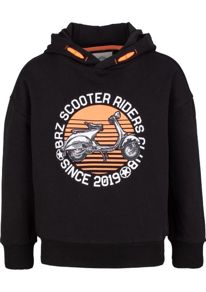 Baskılı Erkek Çocuk Kapüşonlu Sweatshirt