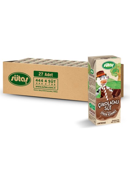 Şeker Ilavesiz Çikolatalı Süt 180 ml (27 Adet)