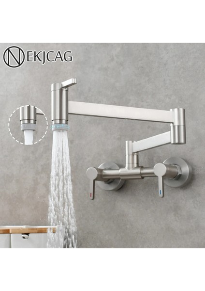 Mutfak Evye Bataryası Tezgah Üstü Katlanır 2 Akış Ayarlı Mat Krom Nikel Ithal Yeni 5 Yıl Güvenceli