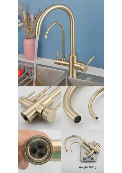 Mutfak Evye Bataryası Dual Flow Su Arıtma Çıkışlı 5 Yıl Garanti Ithal Mat Gold Yeni Ürün. modelleri