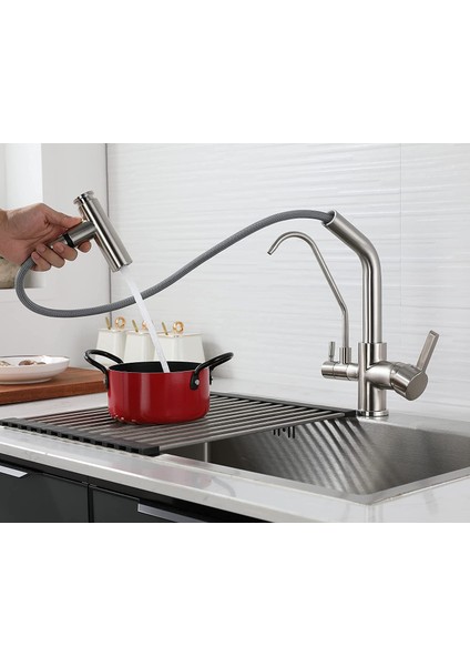 Mutfak Evye Bataryası Dual Flow Su Arıtma Çıkışlı Spiralli 2 Akış Modlu 5 Yıl Güvenceli Ithal Nikel modelleri