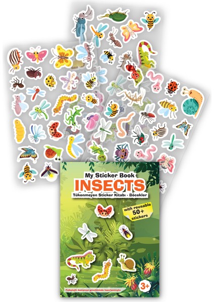 Mert Bebek My Sticker Book '' Insects'' , Tükenmeyen Sticker Kitabı Böcekler