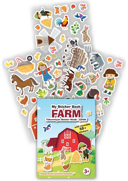 Mert Bebek My Sticker Book '' Farm'' , Tükenmeyen Sticker Kitabı Çiftlik