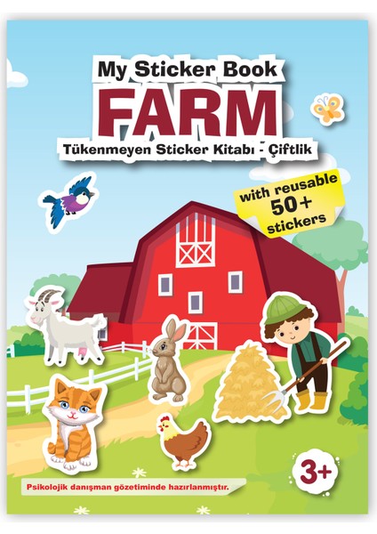 Mert Bebek My Sticker Book '' Farm'' , Tükenmeyen Sticker Kitabı Çiftlik