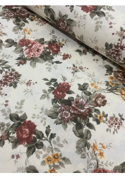 Eskitme Çiçek,Dertsiz,Punch, Masa Örtüsü,Kırlent,Fon Perde Için Kumaş 100 x 180 cm