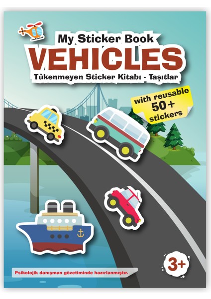 Mert Bebek My Sticker Book '' Taşıtlar-Meslekler'' , 2’li Set Tükenmeyen Sticker Kitabı