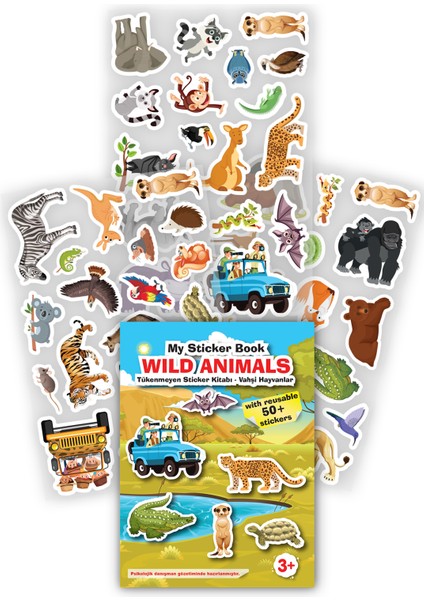 My Sticker Book ''Vahşi Hayvanlar - Böcekler - Sualtı'' - 3’lü Set Tükenmeyen Sticker Kitabı