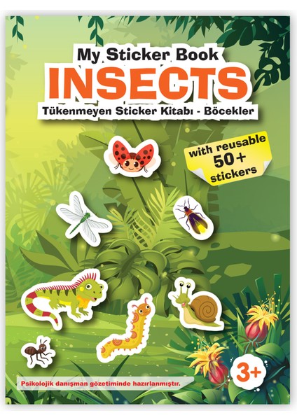 My Sticker Book '' Böcekler-Dinozorlar'' , 2’li Set Tükenmeyen Sticker Kitabı